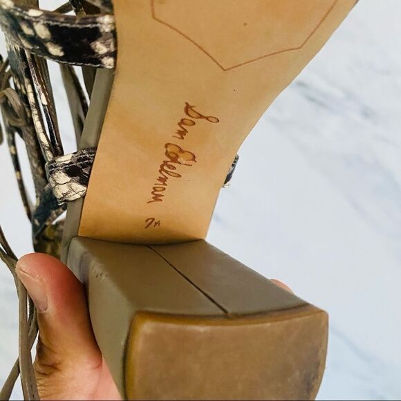 SAM EDELMAN Strapped Ankle Strap Sandals Size 7.5 - Picture 6 of 6